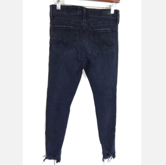 AG Adriano Goldschmied Farrah Ankle Skinny Jeans Black Distressed - Picture 2 of 5